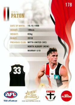 2021 Select Optimum #178 Ben Paton Back